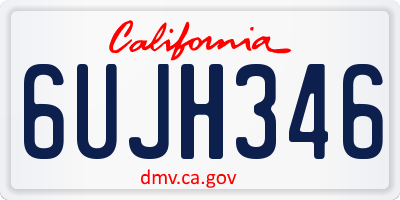 CA license plate 6UJH346
