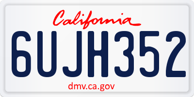 CA license plate 6UJH352