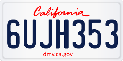 CA license plate 6UJH353