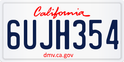 CA license plate 6UJH354