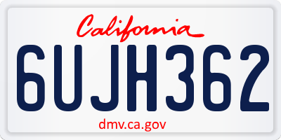 CA license plate 6UJH362