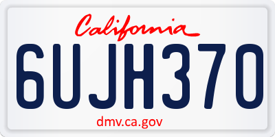 CA license plate 6UJH370