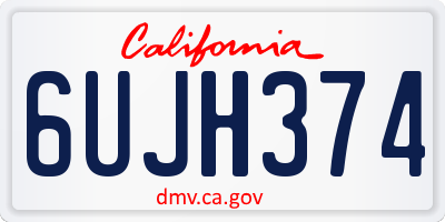 CA license plate 6UJH374