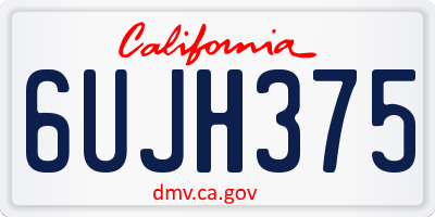 CA license plate 6UJH375