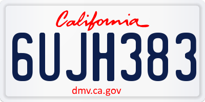 CA license plate 6UJH383