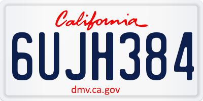 CA license plate 6UJH384