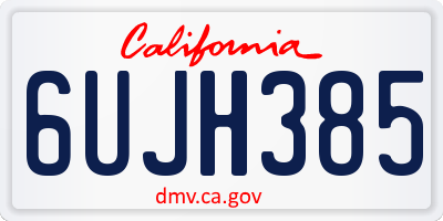 CA license plate 6UJH385