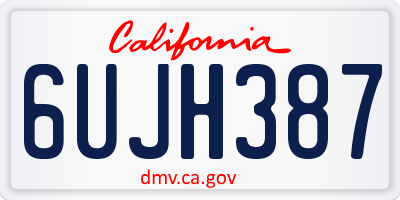 CA license plate 6UJH387