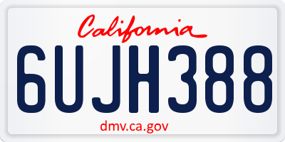 CA license plate 6UJH388