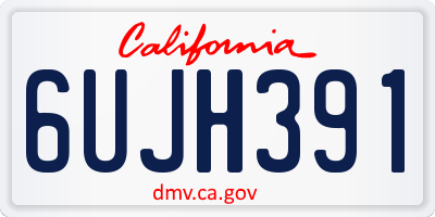 CA license plate 6UJH391