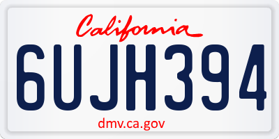 CA license plate 6UJH394