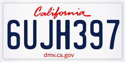 CA license plate 6UJH397