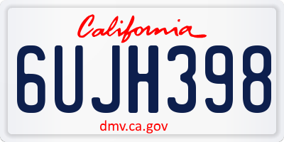CA license plate 6UJH398