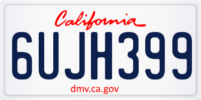 CA license plate 6UJH399