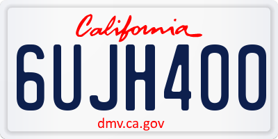 CA license plate 6UJH400
