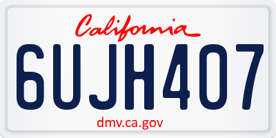 CA license plate 6UJH407