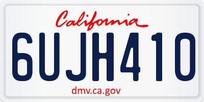 CA license plate 6UJH410