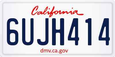 CA license plate 6UJH414