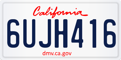 CA license plate 6UJH416