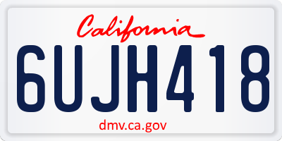 CA license plate 6UJH418