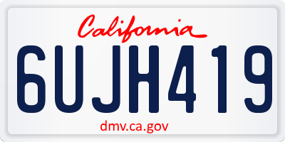 CA license plate 6UJH419