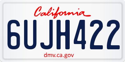 CA license plate 6UJH422