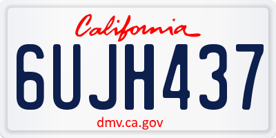 CA license plate 6UJH437