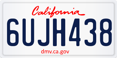 CA license plate 6UJH438