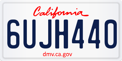 CA license plate 6UJH440