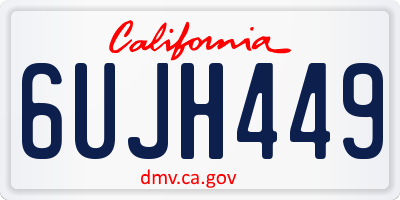 CA license plate 6UJH449