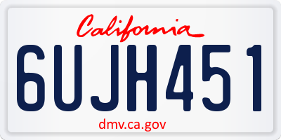 CA license plate 6UJH451