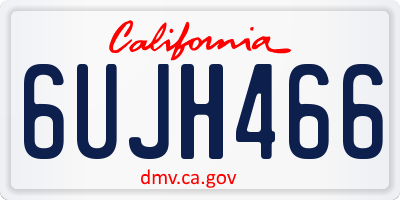 CA license plate 6UJH466