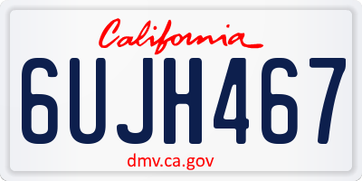 CA license plate 6UJH467