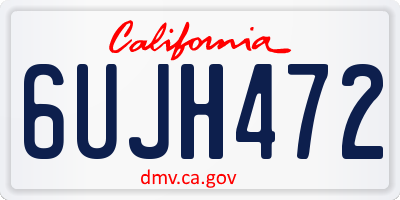 CA license plate 6UJH472