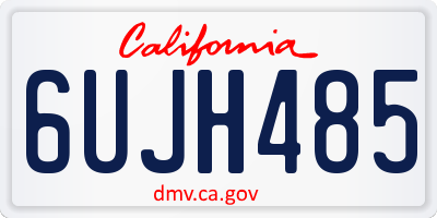 CA license plate 6UJH485