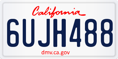 CA license plate 6UJH488
