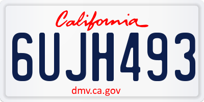 CA license plate 6UJH493