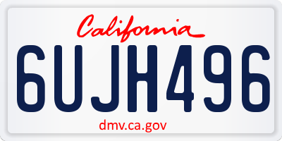 CA license plate 6UJH496