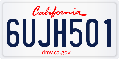 CA license plate 6UJH501