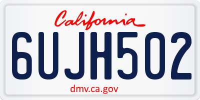 CA license plate 6UJH502