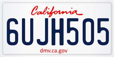 CA license plate 6UJH505