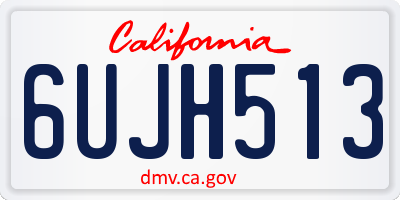 CA license plate 6UJH513