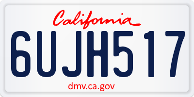 CA license plate 6UJH517