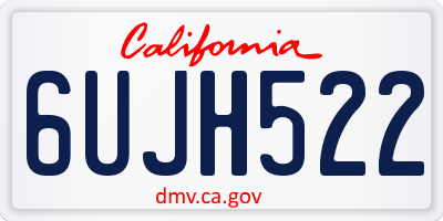 CA license plate 6UJH522