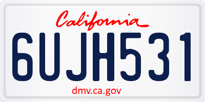 CA license plate 6UJH531