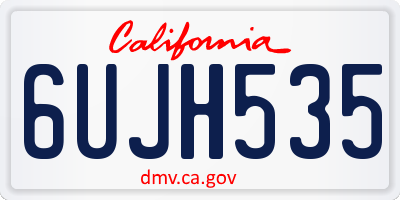 CA license plate 6UJH535