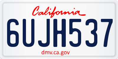 CA license plate 6UJH537