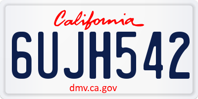 CA license plate 6UJH542