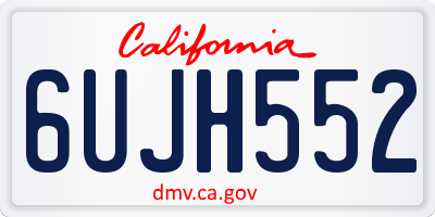 CA license plate 6UJH552
