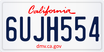 CA license plate 6UJH554